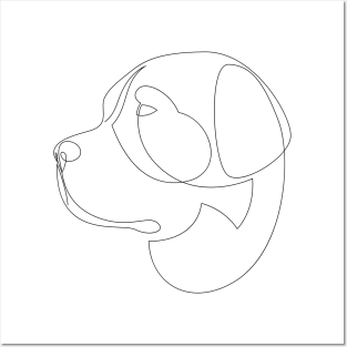 Saint Bernard - one line dog Posters and Art